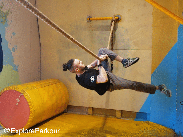 Leg up Climb on a rope