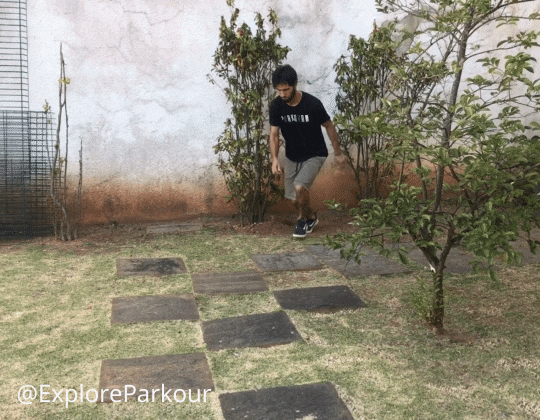 progressão tic tac Running jump em ângulo